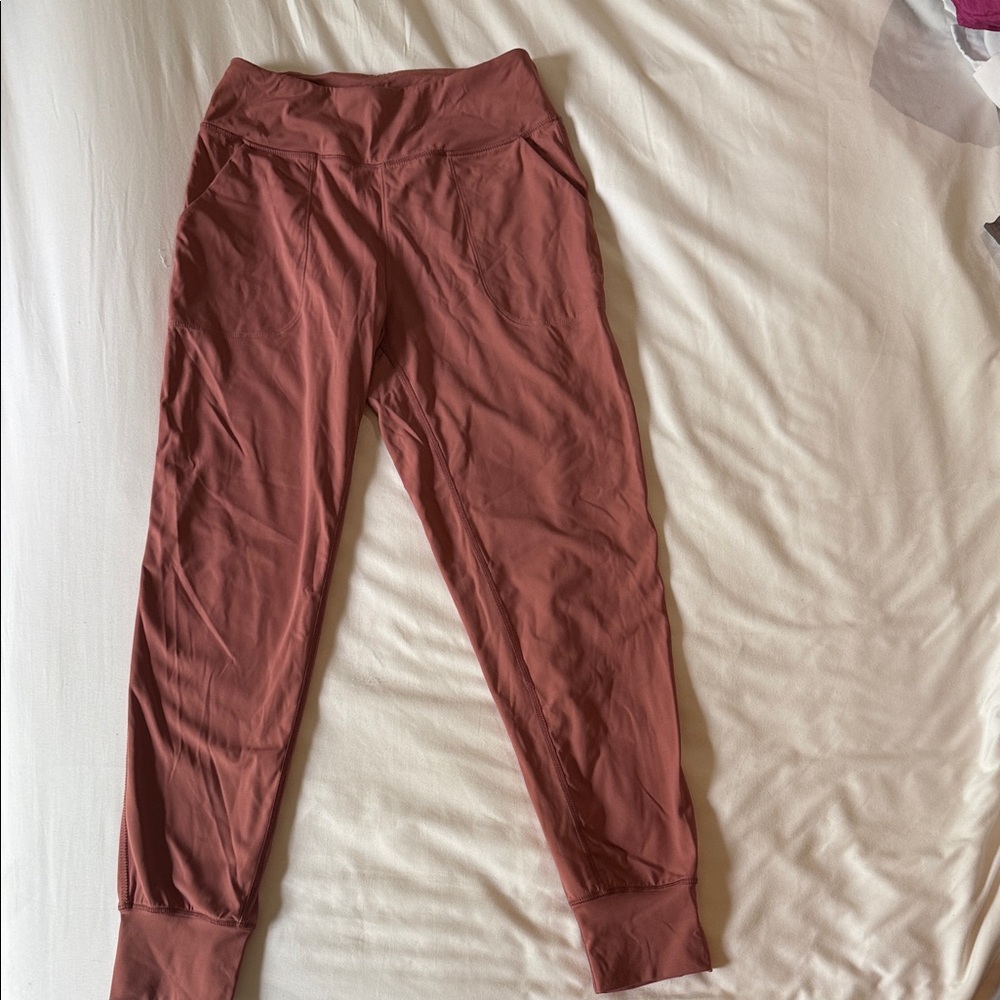 High-Rise Dusty Rose Track Joggers